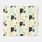 Couverture Polaire Chats atomiques noirs du milieu du siècle (Devant (Horizontal))