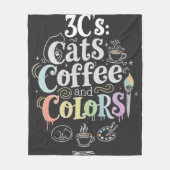 Couverture Polaire Chats Café et Couleurs (Devant)