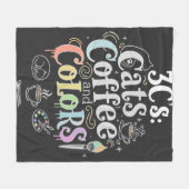 Couverture Polaire Chats Café et Couleurs (Devant (Horizontal))