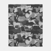 Couverture Polaire Chats Camouflés Gris Motif Chats Kitty Gris Camo (Devant)