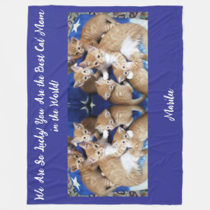 Couverture Polaire Chats Chanceux Meilleure Maman