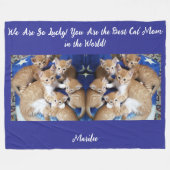 Couverture Polaire Chats Chanceux Meilleure Maman (Devant (Horizontal))
