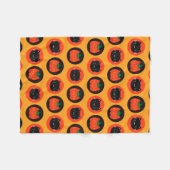 Couverture Polaire Chats Citrouilles de Kawaii Halloween (Devant (Horizontal))