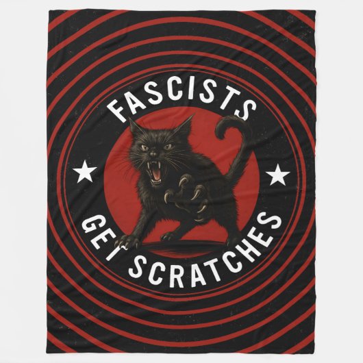 Couverture Polaire Chats Contre les Fascistes (Devant)