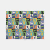 Couverture Polaire Chats Cool colorés en Carré à couette (Devant (Horizontal))