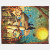 Couverture Polaire Chats de champignons (Devant (Horizontal))