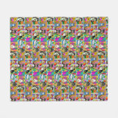 Couverture Polaire Chats de dessin de style d'art populaire Whimsical (Devant (Horizontal))