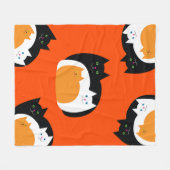 Couverture Polaire Chats de Kitty orange et noir (Devant (Horizontal))