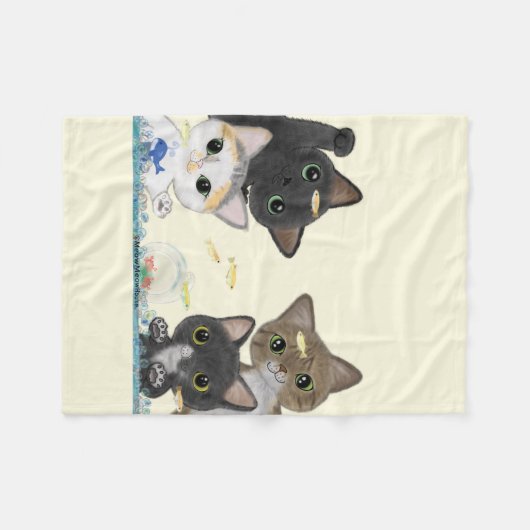 Couverture Polaire Chats de Medaka (Devant (Horizontal))