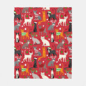 Couverture Polaire Chats de Noël (Devant)