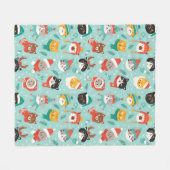 Couverture Polaire Chats de Noël en Chandails de vacances Motif (Devant (Horizontal))