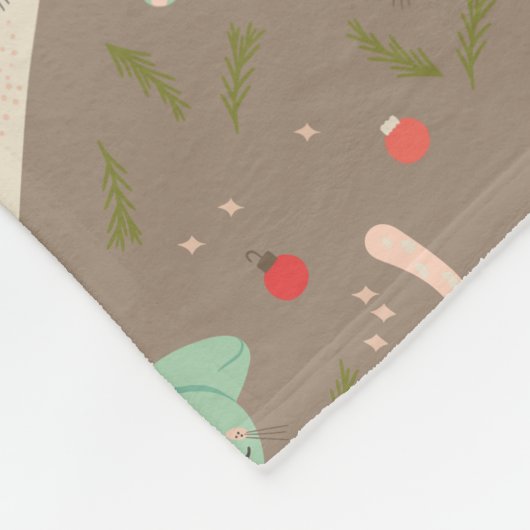Couverture Polaire Chats de Noël mignons (Coin)