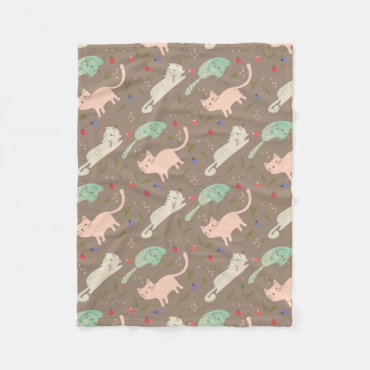 Couverture Polaire Chats de Noël mignons (Devant)