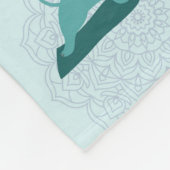 Couverture Polaire Chats de yoga vert (Coin)