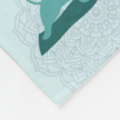 Couverture Polaire Chats de yoga verts (Coin)
