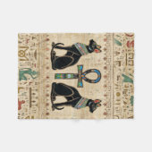 Couverture Polaire Chats égyptiens et croix de cheville (Devant (Horizontal))