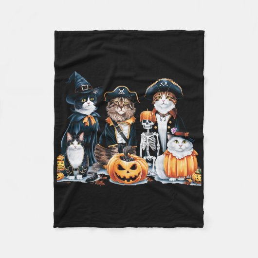 Couverture Polaire Chats En Costumes Automne Saison Halloween Fun Cha (Devant)