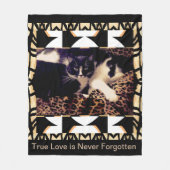 Couverture Polaire CHATS et AMOUR sur le noir/brun/blanc (Devant)