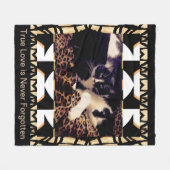 Couverture Polaire CHATS et AMOUR sur le noir/brun/blanc (Devant (Horizontal))