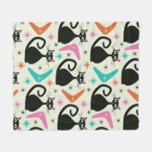 Couverture Polaire Chats et boomerangs noirs du milieu du siècle (Devant (Horizontal))