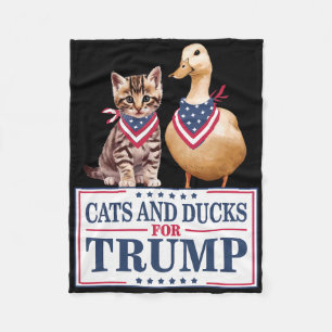 Couverture Polaire Chats et canards pour Trump 2024 Chatons et canard