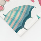 Couverture Polaire Chats et chiens à plume mignonne avec parapluies (Coin)