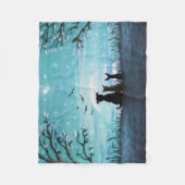 Couverture Polaire Chats et chiens Coucher de soleil d'hiver (Devant)