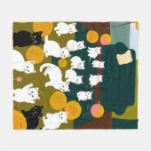 Couverture Polaire Chats et laine (Devant (Horizontal))