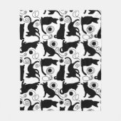 Couverture Polaire Chats et silhouettes de fils joueuses (Devant)