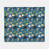 Couverture Polaire Chats Festifs en Costumes de Noël Motif (Devant (Horizontal))