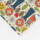 Couverture Polaire Chats folksy suédois et oiseaux (Coin)