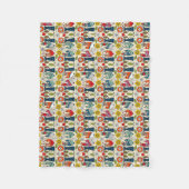 Couverture Polaire Chats folksy suédois et oiseaux (Devant)