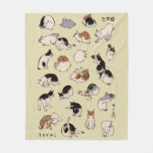 Couverture Polaire Chats japonais (couleur variable) (Devant)