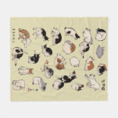 Couverture Polaire Chats japonais (couleur variable) (Devant (Horizontal))