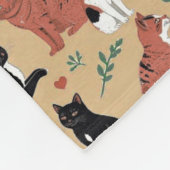 Couverture Polaire Chats joueurs sur fond beige (Coin)
