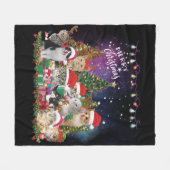 Couverture Polaire Chats Joyeux Noël Lumière (Devant (Horizontal))