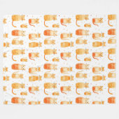 Couverture Polaire Chats Kitty Orange (Devant (Horizontal))