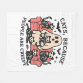 Couverture Polaire Chats Les Gens Sont Déplaisants Squelette Hallowee (Devant (Horizontal))