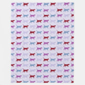 Couverture Polaire Chats mignons illustrés marchant violet Motif (Devant)
