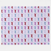 Couverture Polaire Chats mignons illustrés marchant violet Motif (Devant (Horizontal))