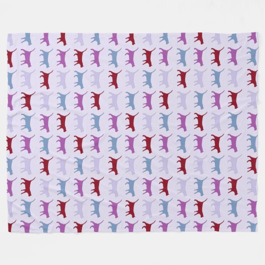 Couverture Polaire Chats mignons illustrés marchant violet Motif (Devant (Horizontal))
