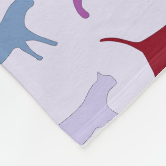 Couverture Polaire Chats mignons illustrés marchant violet Motif (Coin)