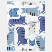 Couverture Polaire Chats mignons Motif sans couture (Devant)