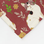 Couverture Polaire Chats mignons sur un Arrière - plan de Bourgogne (Coin)