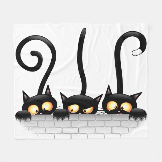 Couverture Polaire Chats Naughty, Playful et drôle de personnages (Devant (Horizontal))