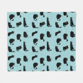 Couverture Polaire Chats noirs amusants (Devant (Horizontal))