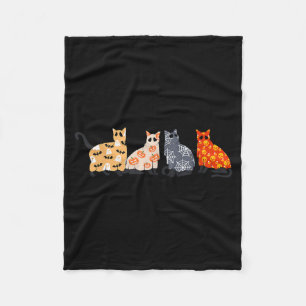 Couverture Polaire Chats noirs Chatons Kitty Citrouille Effrayant Épo