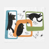 Couverture Polaire Chats noirs du milieu du siècle (Devant (Horizontal))