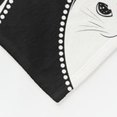 Couverture Polaire Chats noirs et blancs en caricature, signe yin yan (Coin)