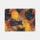 Couverture Polaire Chats noirs et citrouilles 2 (Devant (Horizontal))